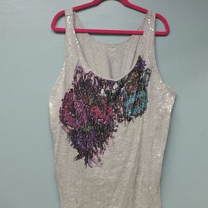 Lane Bryant Sequin Floral Tank 26/28